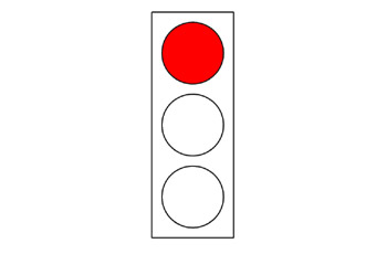 Quelle est la signification du feu apparaissant sur le feu de signalisation? Image de la question 664